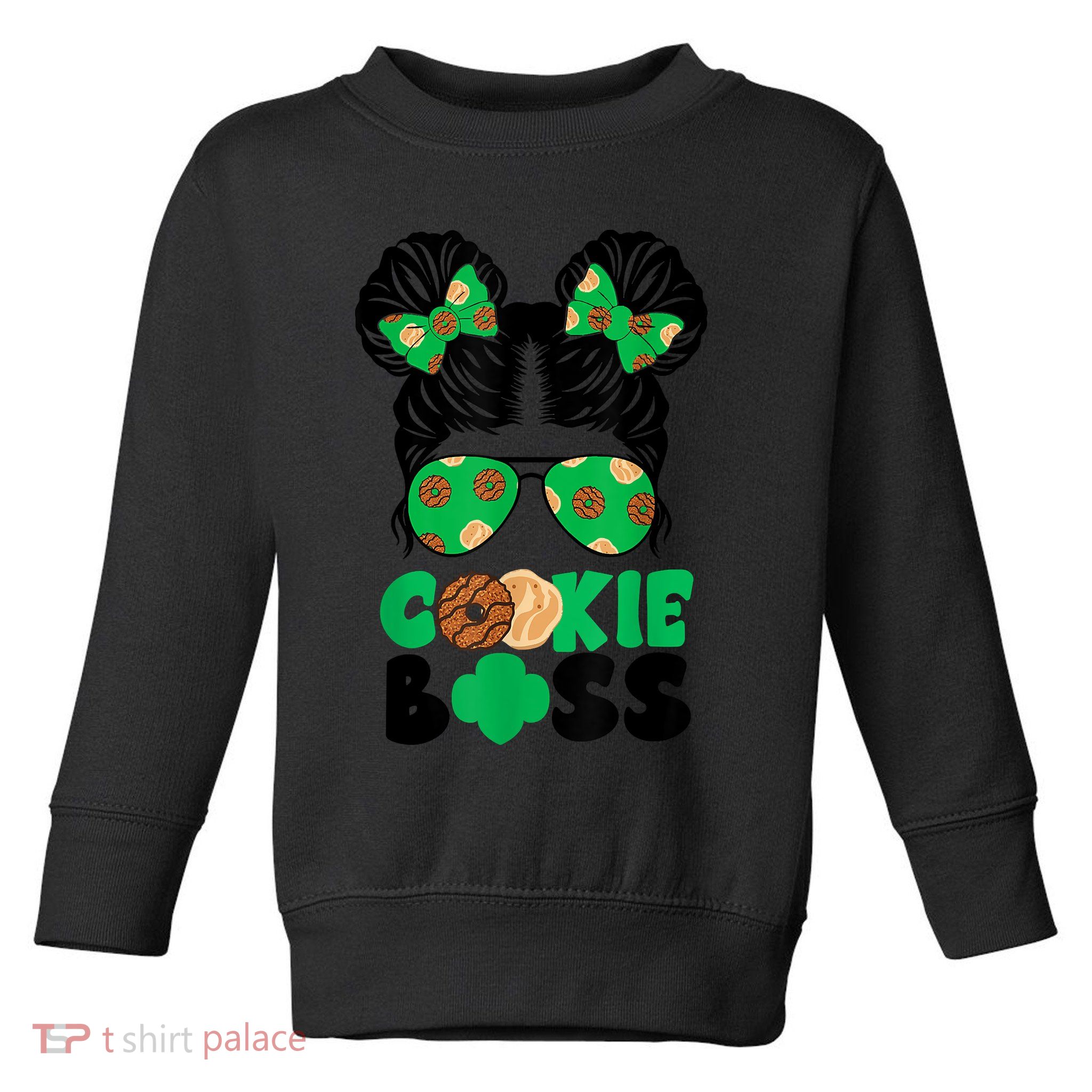 Scout Cookie Boss Kidlife Messy Bun Sunglasses Toddler Sweatshirt