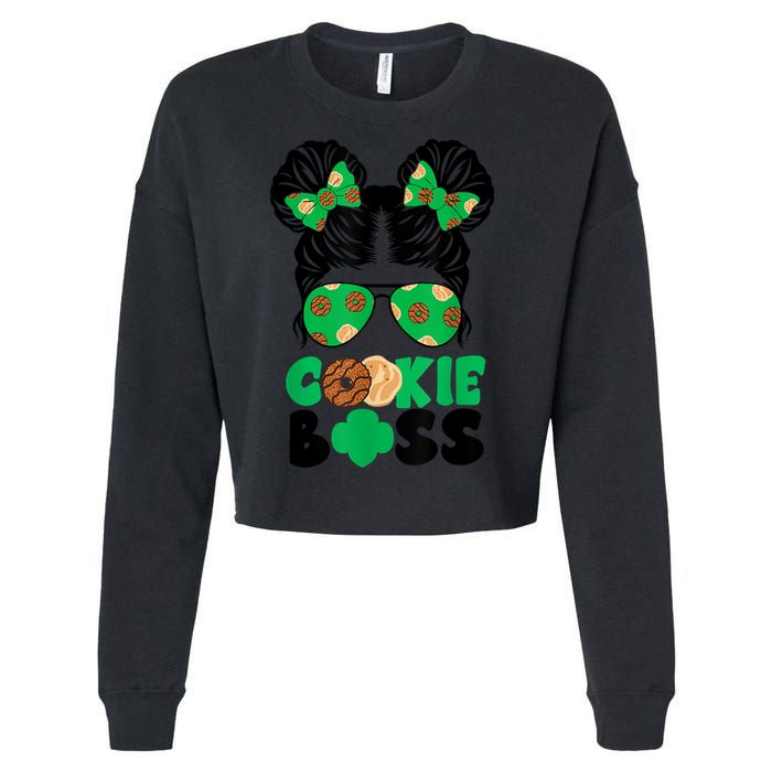 Scout Cookie Boss Kidlife Messy Bun Sunglasses Cropped Pullover Crew