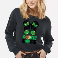 Scout Cookie Boss Kidlife Messy Bun Sunglasses Cropped Pullover Crew