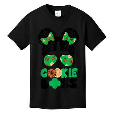 Scout Cookie Boss Kidlife Messy Bun Sunglasses Kids T-Shirt