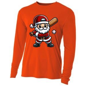 Santa Claus Baseball Player Baseball Christmas Gift Cooling Performance Long Sleeve Crew