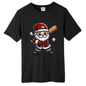 Santa Claus Baseball Player Baseball Christmas Gift Tall Fusion ChromaSoft Performance T-Shirt