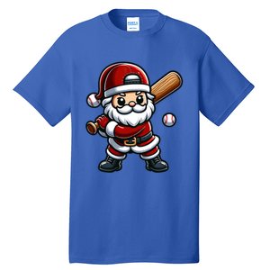 Santa Claus Baseball Player Baseball Christmas Gift Tall T-Shirt