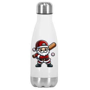 Santa Claus Baseball Player Baseball Christmas Gift Stainless Steel Insulated Water Bottle