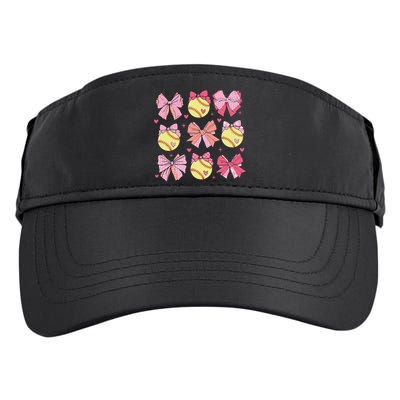 Softball Coquette Bow Softball Mom Mothers Day Softball Mama Adult Drive Performance Visor