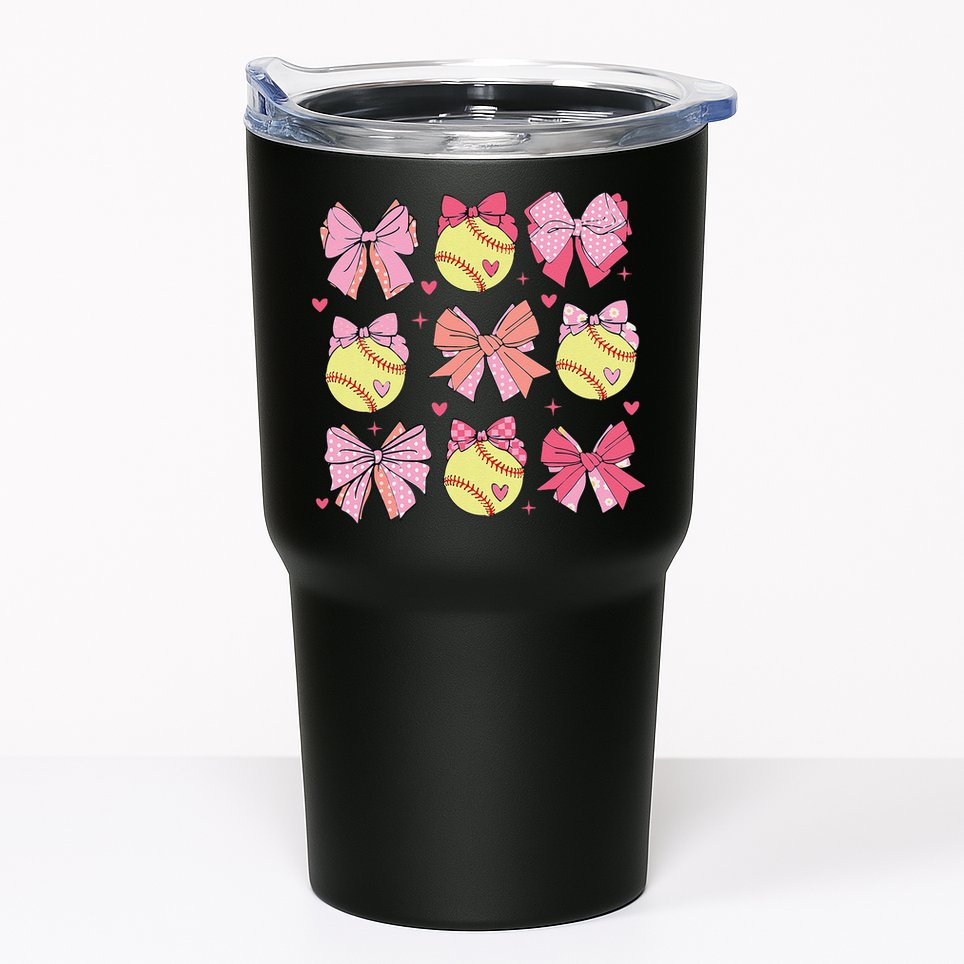 Softball Coquette Bow Softball Mom Mothers Day Softball Mama Tumbler