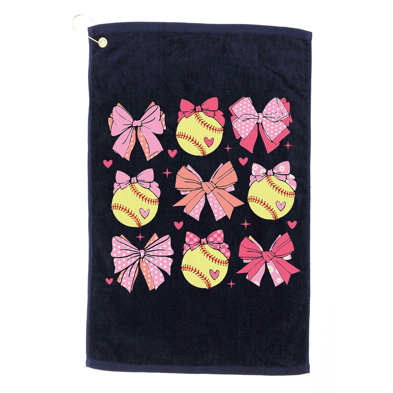 Softball Coquette Bow Softball Mom Mothers Day Softball Mama Golf Towel
