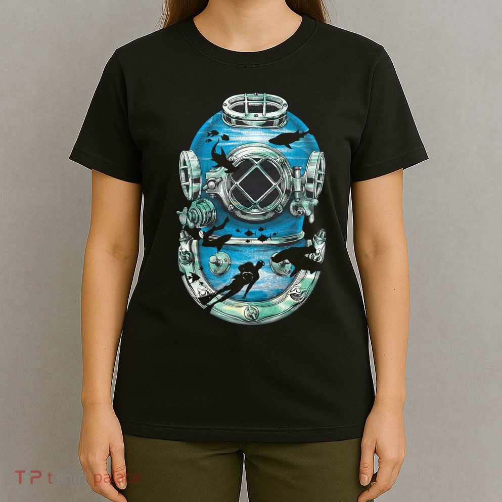Vintage Scuba Diver Illustration T-Shirt