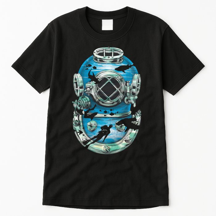 Vintage Scuba Diver Illustration Tall T-Shirt