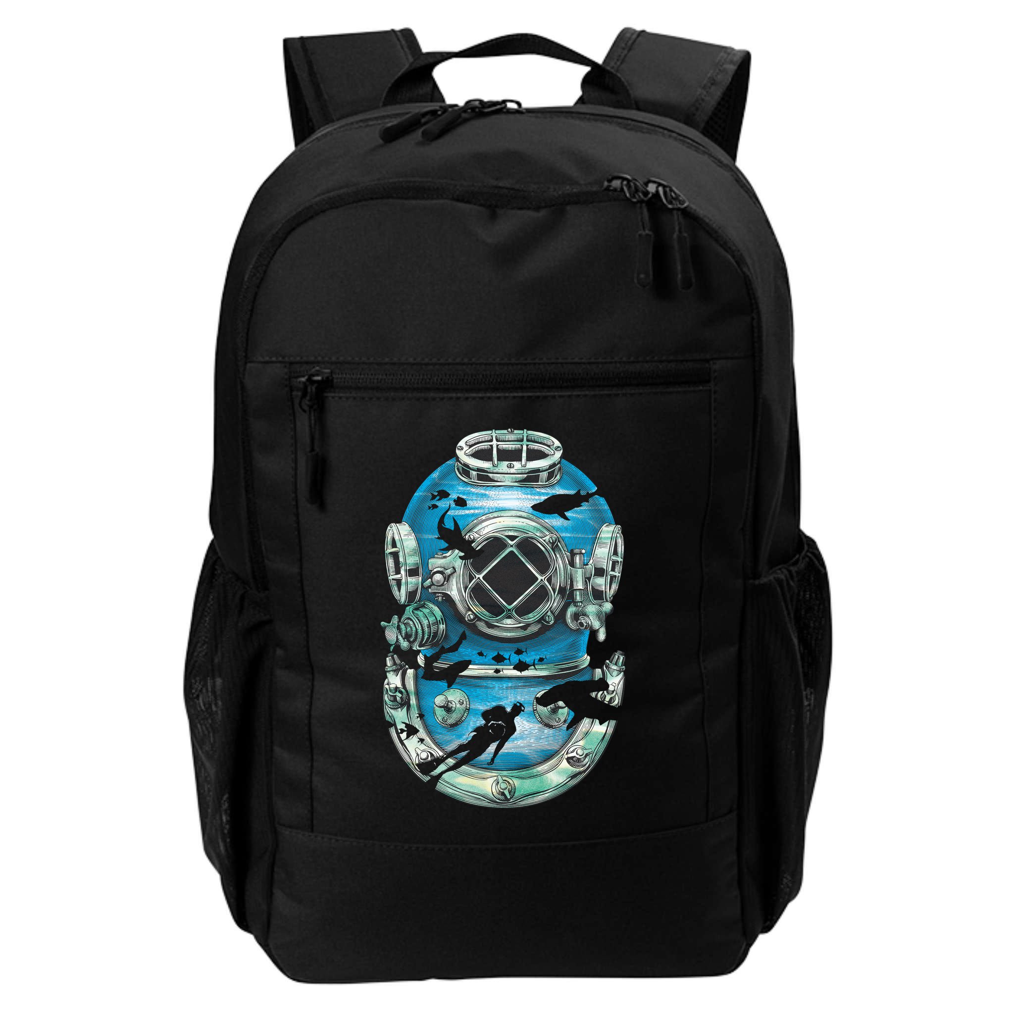 Vintage Scuba Diver Illustration Backpack