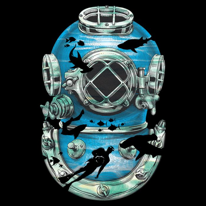 Vintage Scuba Diver Illustration Backpack
