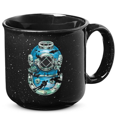 Vintage Scuba Diver Illustration 15oz Campfire Ceramic Mug