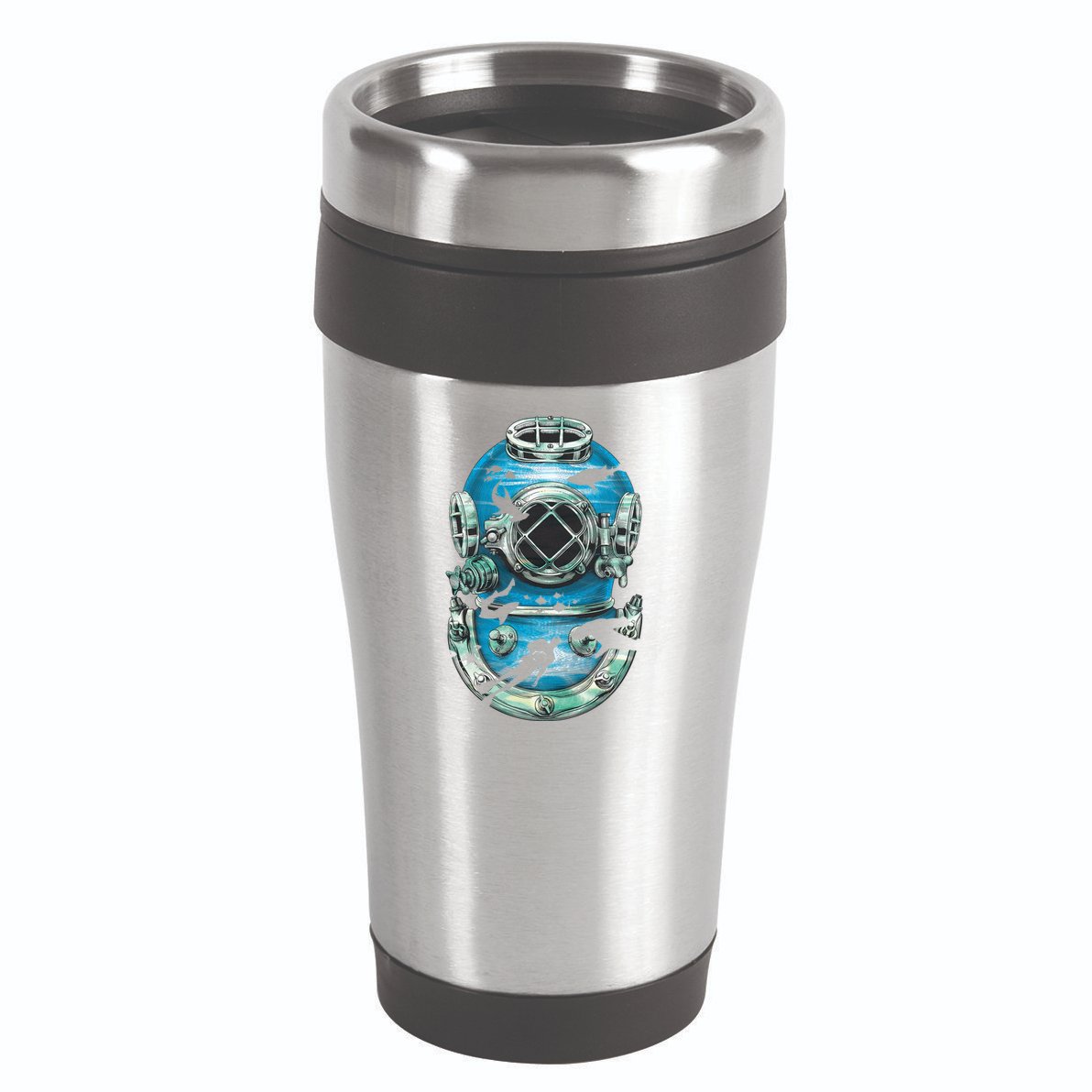 Vintage Scuba Diver Illustration 16oz Travel Tumbler