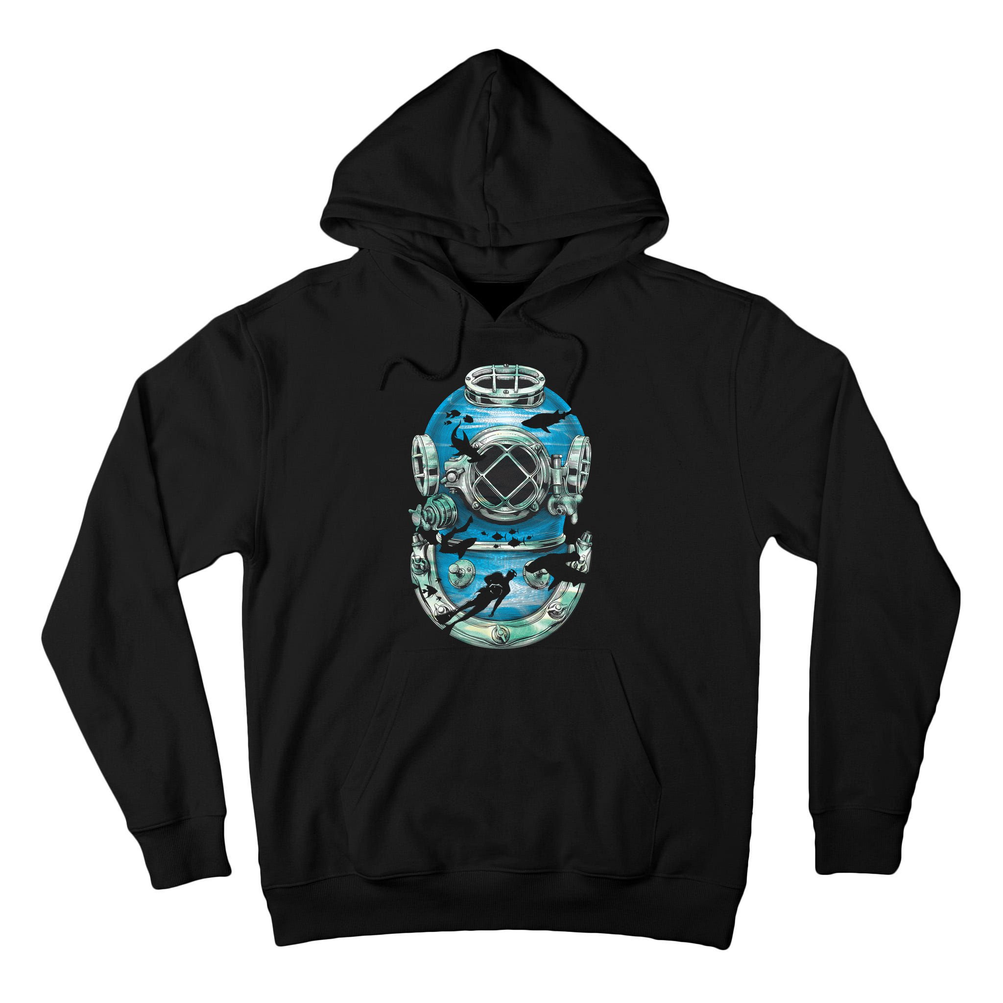 Vintage Scuba Diver Illustration Tall Hoodie