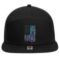 Solana Crypto Blockchain Solana Coin Distressed Usa Flag 7 Panel Mesh Trucker Snapback Hat