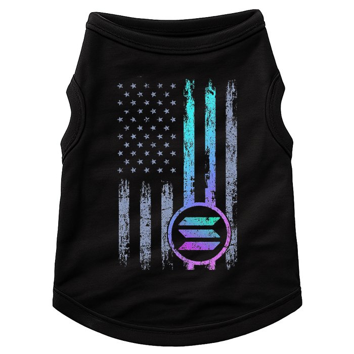Solana Crypto Blockchain Solana Coin Distressed Usa Flag Doggie Tank