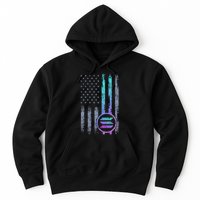 Solana Crypto Blockchain Solana Coin Distressed Usa Flag Hoodie
