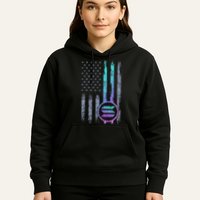 Solana Crypto Blockchain Solana Coin Distressed Usa Flag Hoodie