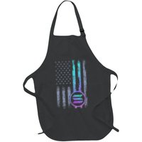 Solana Crypto Blockchain Solana Coin Distressed Usa Flag Apron
