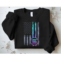 Solana Crypto Blockchain Solana Coin Distressed Usa Flag Sweatshirt