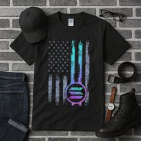 Solana Crypto Blockchain Solana Coin Distressed Usa Flag Tall T-Shirt