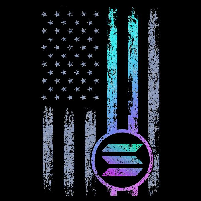 Solana Crypto Blockchain Solana Coin Distressed Usa Flag Tall T-Shirt
