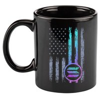Solana Crypto Blockchain Solana Coin Distressed Usa Flag 11oz C Handle Ceramic Mug