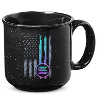 Solana Crypto Blockchain Solana Coin Distressed Usa Flag 15oz Campfire Ceramic Mug