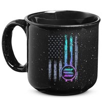 Solana Crypto Blockchain Solana Coin Distressed Usa Flag 15oz Campfire Ceramic Mug