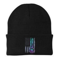 Solana Crypto Blockchain Solana Coin Distressed Usa Flag Beanie