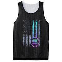 Solana Crypto Blockchain Solana Coin Distressed Usa Flag Mesh Reversible Basketball Jersey Tank