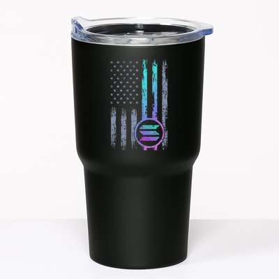 Solana Crypto Blockchain Solana Coin Distressed Usa Flag Tumbler