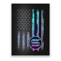 Solana Crypto Blockchain Solana Coin Distressed Usa Flag Poster