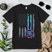 Solana Crypto Blockchain Solana Coin Distressed Usa Flag Premium T-Shirt