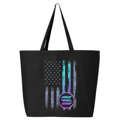 Solana Crypto Blockchain Solana Coin Distressed Usa Flag 25L Jumbo Tote