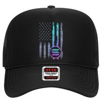 Solana Crypto Blockchain Solana Coin Distressed Usa Flag Hat