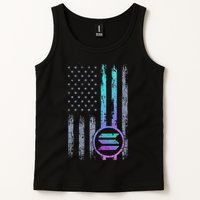 Solana Crypto Blockchain Solana Coin Distressed Usa Flag Tank Top