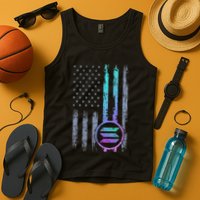 Solana Crypto Blockchain Solana Coin Distressed Usa Flag Tank Top