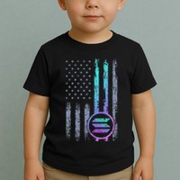 Solana Crypto Blockchain Solana Coin Distressed Usa Flag Toddler T-Shirt