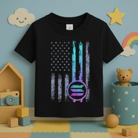 Solana Crypto Blockchain Solana Coin Distressed Usa Flag Toddler T-Shirt