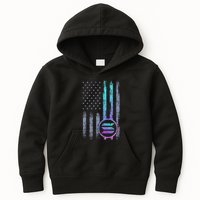 Solana Crypto Blockchain Solana Coin Distressed Usa Flag Kids Hoodie