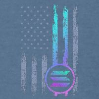 Solana Crypto Blockchain Solana Coin Distressed Usa Flag Garment-Dyed Sweatshirt
