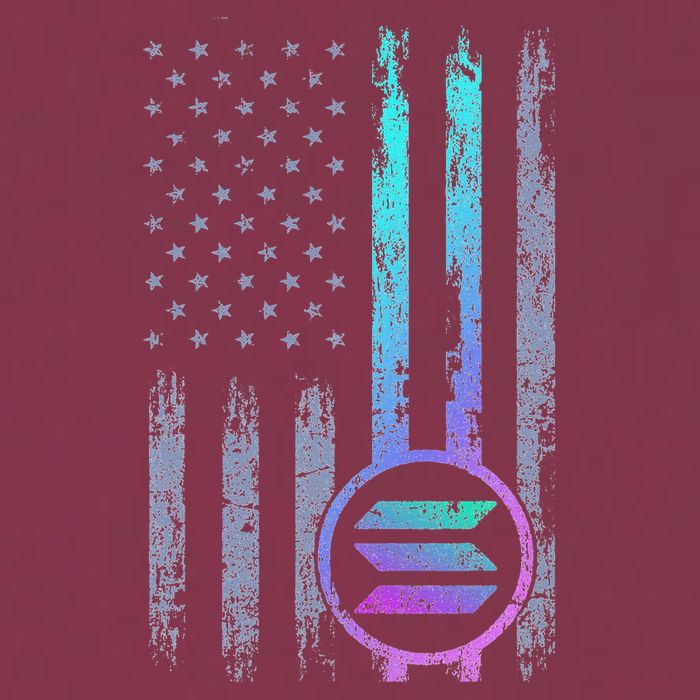 Solana Crypto Blockchain Solana Coin Distressed Usa Flag 16oz Travel Tumbler