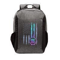 Solana Crypto Blockchain Solana Coin Distressed Usa Flag Vector Backpack