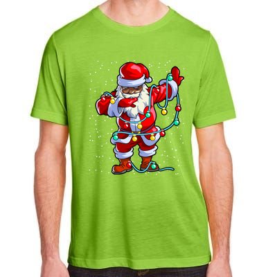 Santa Claus Black Christmas Afro African American Xmas Funny Gift Adult ChromaSoft Performance T-Shirt