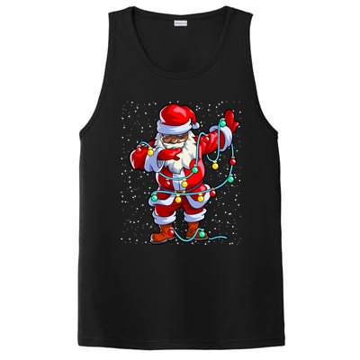 Santa Claus Black Christmas Afro African American Xmas Funny Gift PosiCharge Competitor Tank