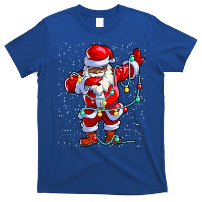 Santa Claus Black Christmas Afro African American Xmas Funny Gift T-Shirt