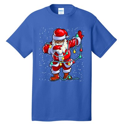 Santa Claus Black Christmas Afro African American Xmas Funny Gift Tall T-Shirt