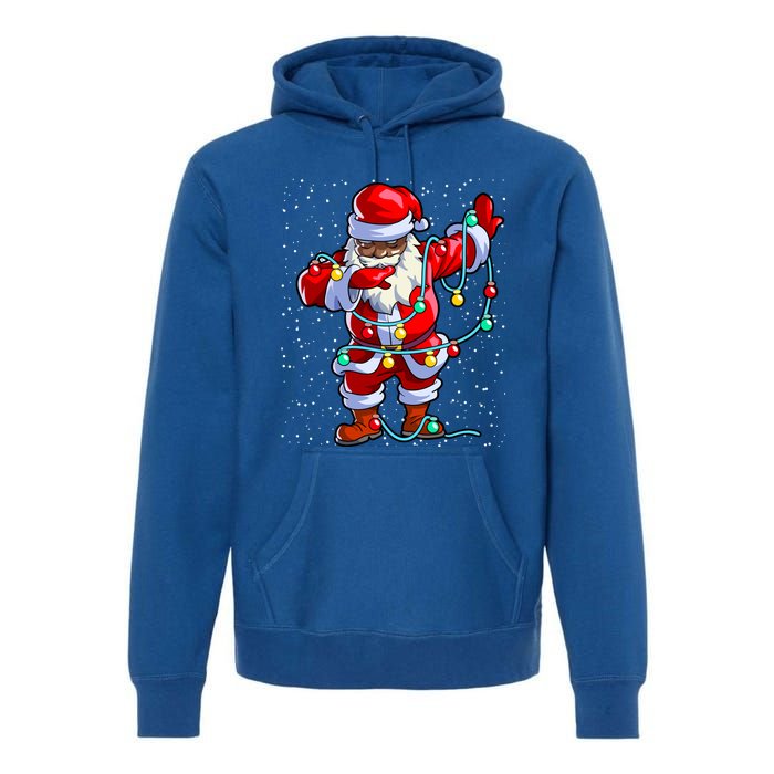 Santa Claus Black Christmas Afro African American Xmas Funny Gift Premium Hoodie