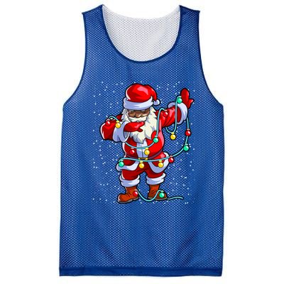 Santa Claus Black Christmas Afro African American Xmas Funny Gift Mesh Reversible Basketball Jersey Tank